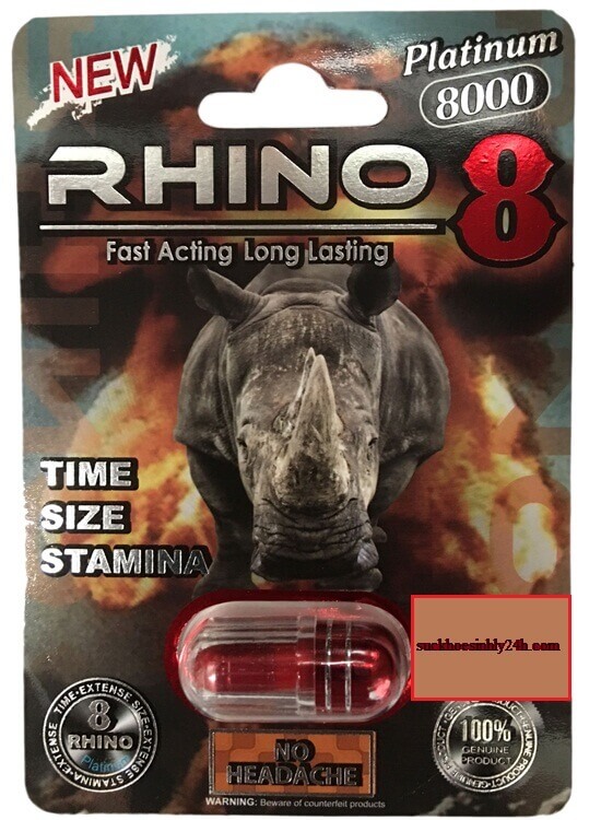 Viên uống Thảo dược Cường dương Rhino Platium 8000 Mỹ 1 viên
