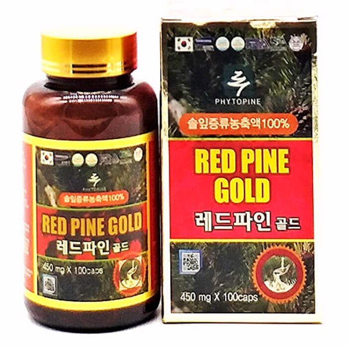 Viên uống tinh dầu thông đỏ Red Pine Gold 450mg Hàn Quốc hộp 100 viên
