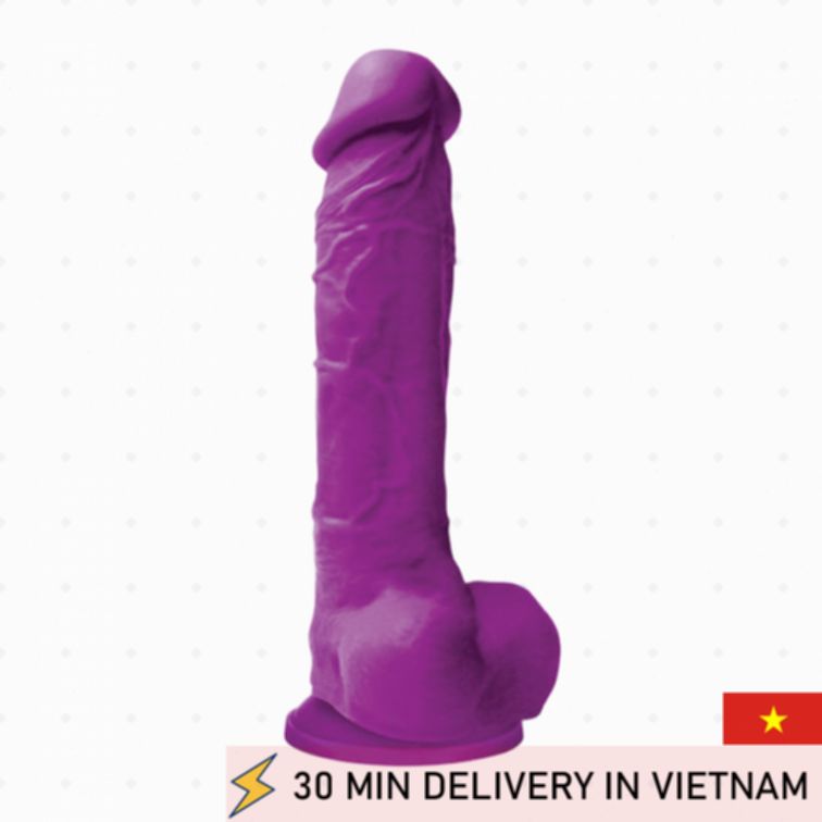 Black Dildo 8 Inch Soft Silicone Pleasure Toy 