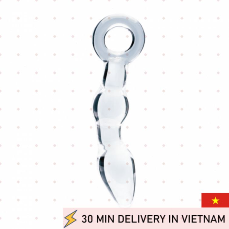 Glass Dildo Textured Clear Elegant G Spot Wand 