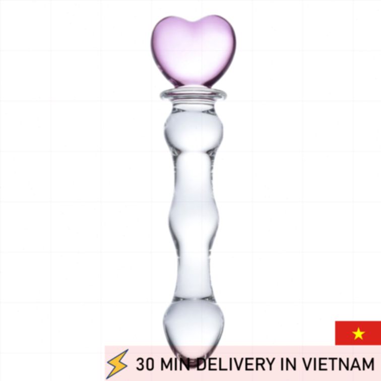 Glass Heart Dildo 20cm Elegant Smooth Pleasure 
