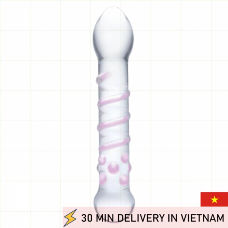 Glass Spiral Dildo Twisted Design Dual Sensation 