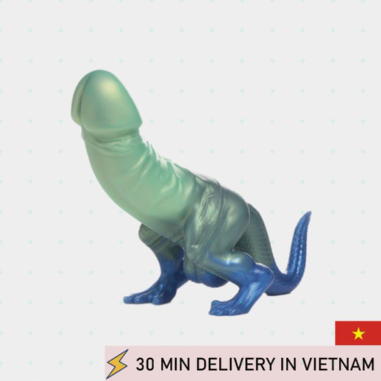 Creature Cocks Jurassic fantasy dildo shimmering blue 