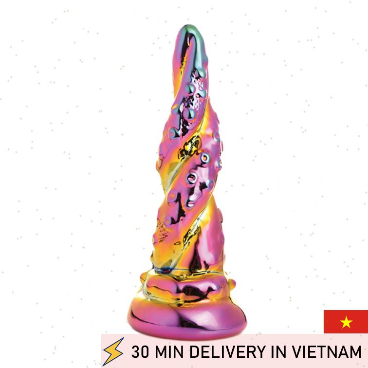 Fantasy Glass Dildo Rainbow Enchantress Unique Toy 