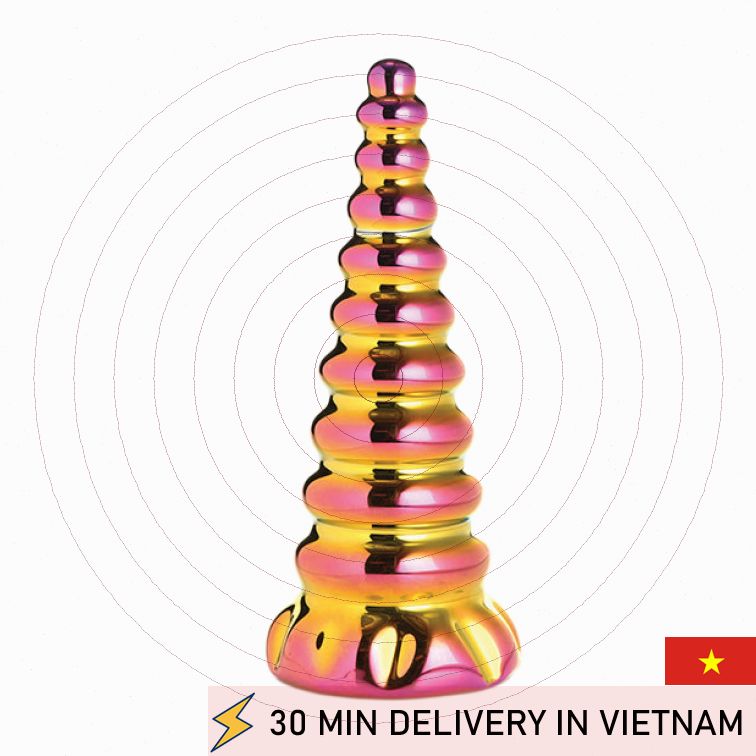 Rainbow Glass Fantasy Dildo smooth luxury touch 