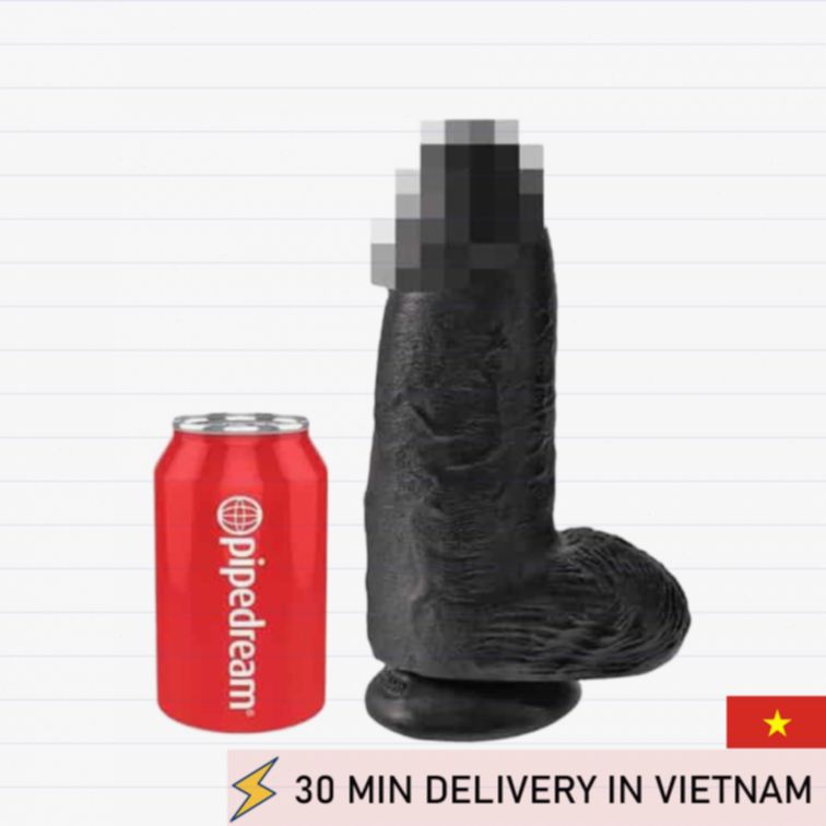 Thick black dildo 23cm realistic heavy girth feel 