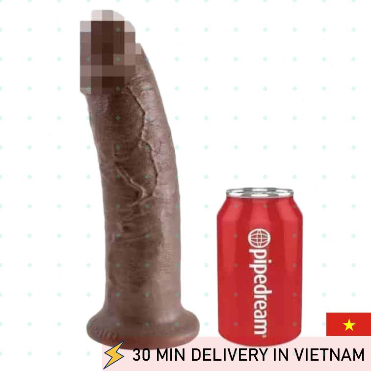 Large Suction Dildo 26cm Realistic Powerful Grip Brown 