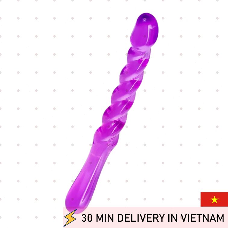 Double Ended Purple Dildo 27cm Ultra Soft Pleasure 