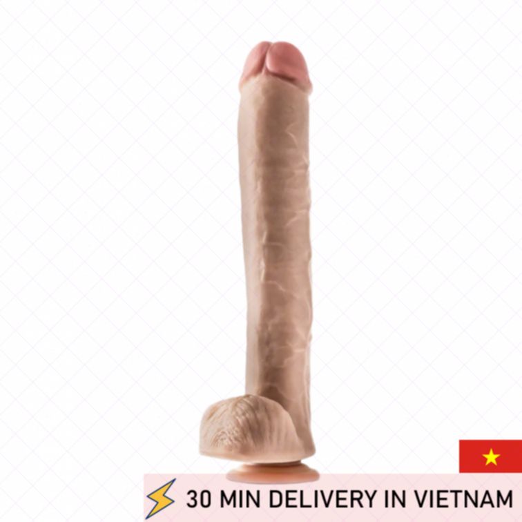 Large suction dildo 35cm realistic powerful hold 