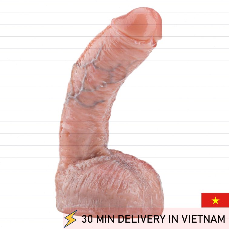 Curved Real Skin Dildo 9 Inch Deep Pleasure 