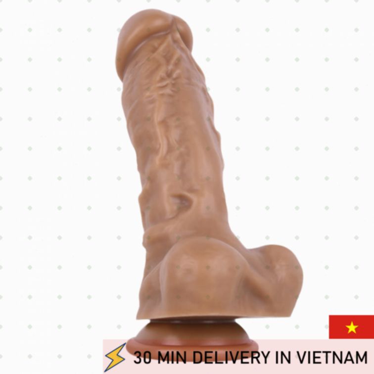 Thick Realistic Silicone Dildo Brown Heavy Duty Play 