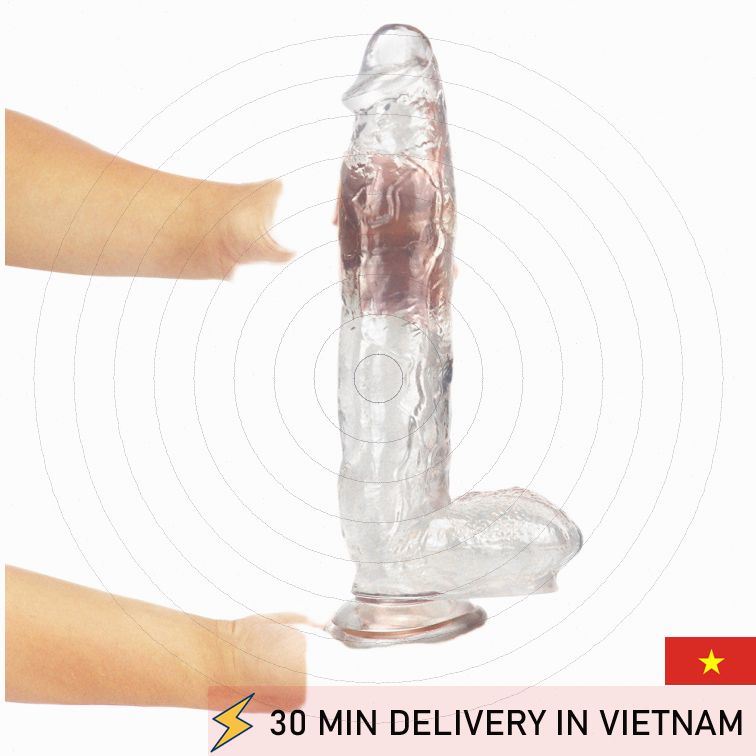 Long Dildo Crystal Jelly 30cm Transparent Huge Size 