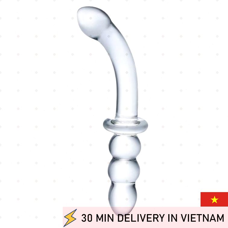 Glass G Spot Dildo Ribbed 8 Inch Firm Pleasure 