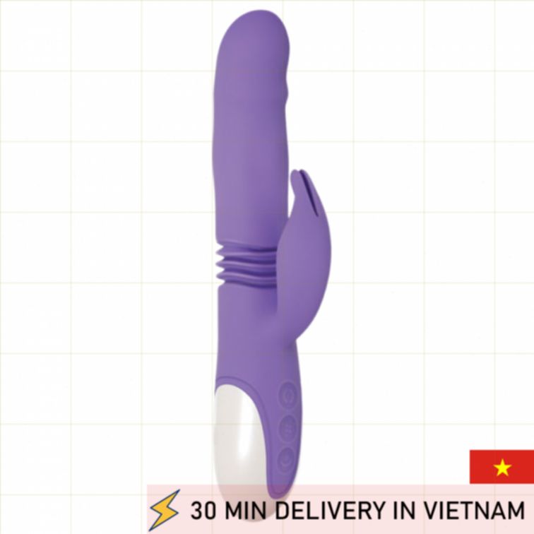 Thrusting rabbit vibrator thick dual action orgasm 