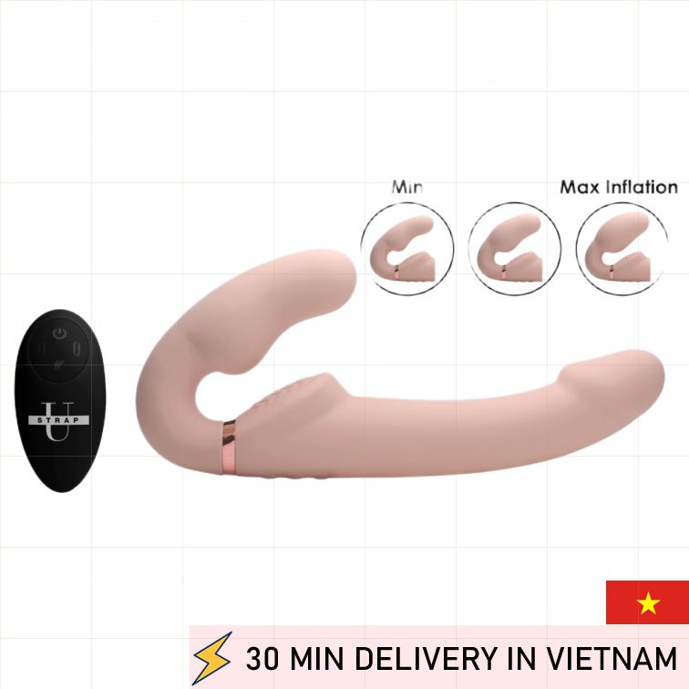 Strapless Strap On Inflatable Vibrating Ergo Fit 
