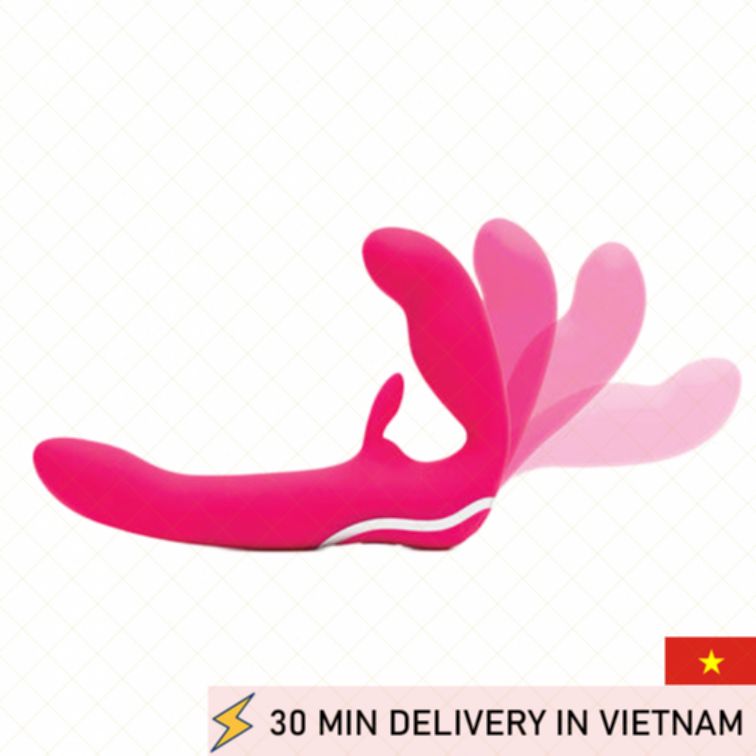 Rabbit Strapless Strap On Rechargeable Couple 