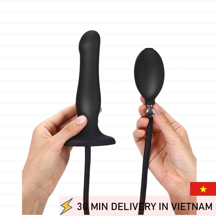 inflatable plug dildo adjustable size play 