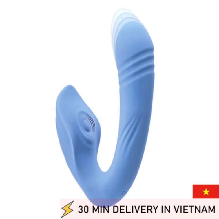 Thrusting Vibrator Dual Action Strong Pulse Intense Toy 