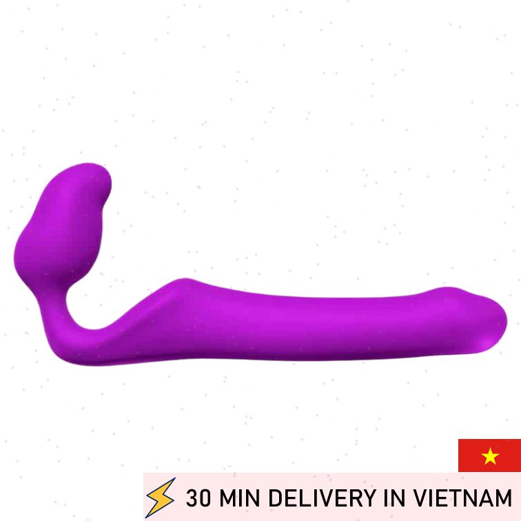 Strapless Strap On Purple Dual Pleasure Toy 