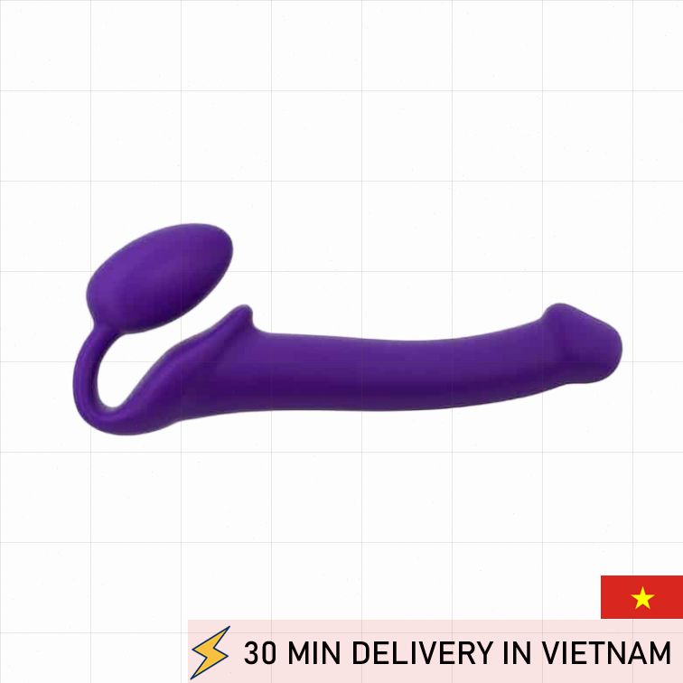 Flexible Strap On Dildo Semi Realistic Purple 
