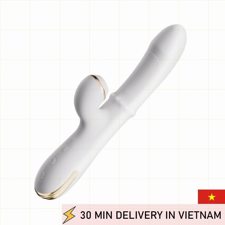 Erocome Steel Beads Vibrator White 23cm Intense Play 