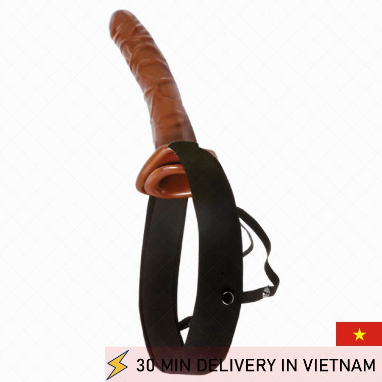 Chocolate Strap On Hollow 10 Inch Deep Fantasy Play 