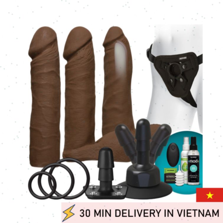 Remote Vibrating Dildo Set UltraSkin Strap On Kit 