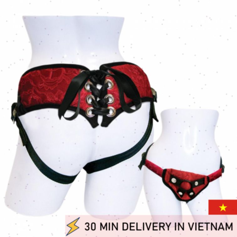 Strap On Corset Red Lace Seductive Harness 
