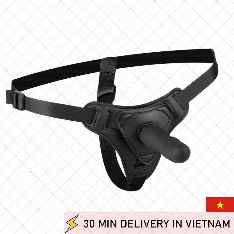 Strap On Set Black 13cm soft silicone roleplay fun 