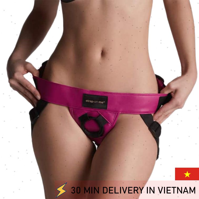 Pink Strapon Harness Leatherette Sexy Adjustable Fit 