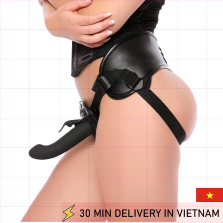 Remote strap on double vibrator powerful dual play 