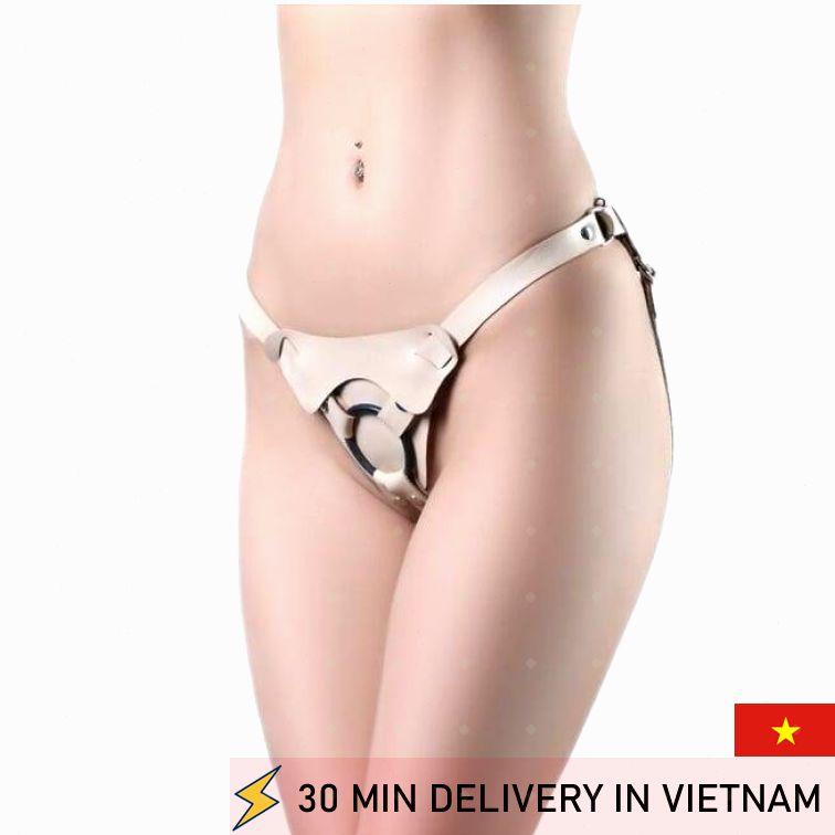 Strapon Harness Eva beige leather premium comfort fit 