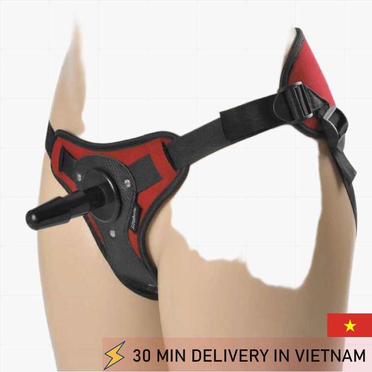 Red Strap On Harness Panties Dual Peak Vac Lock 