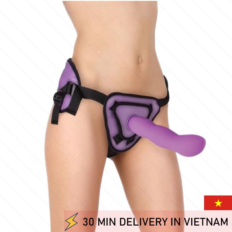 Deluxe Strap On 10 Inch Soft Purple Harness 