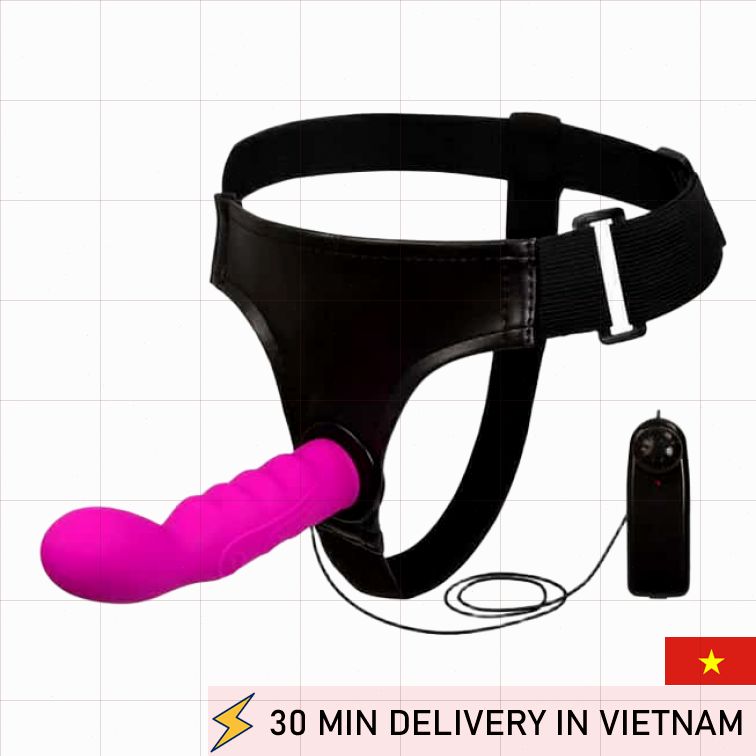 Vibrating strap on g spot powerful couple toy 