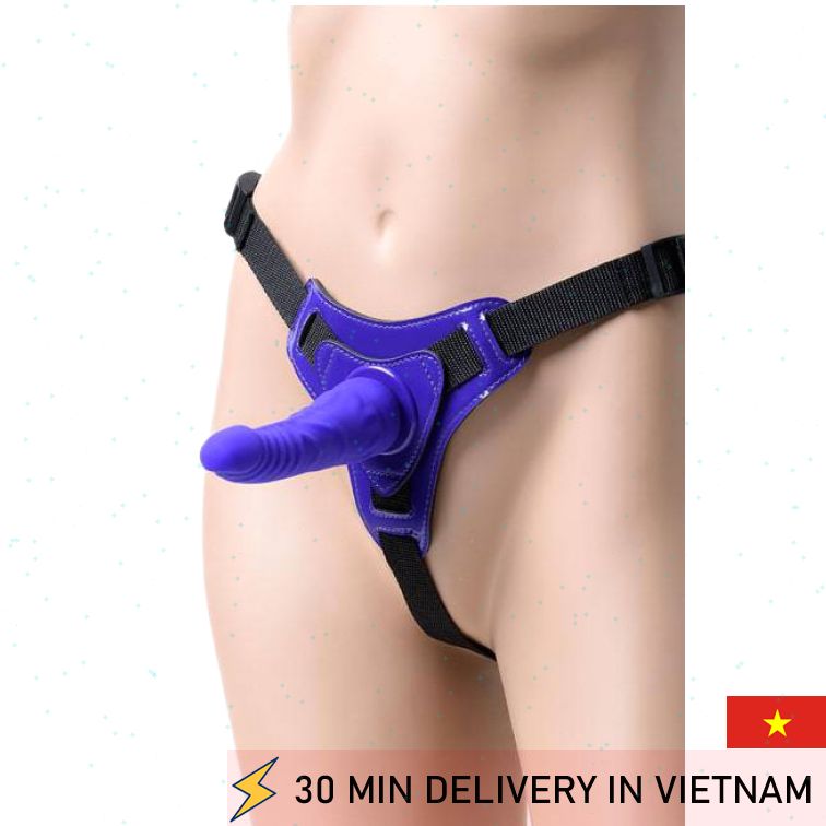 Strapon silicone purple 14cm smooth strong 