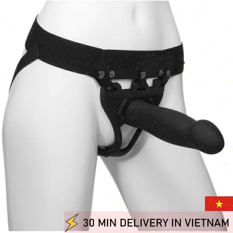 Hollow Strap On Harness Bold Black Adjustable Fun 