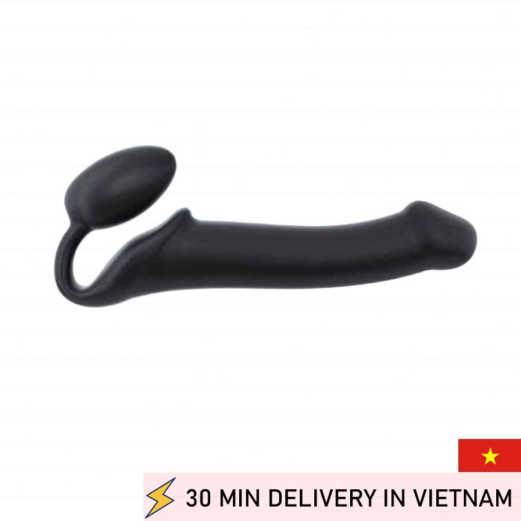 Flexible Strap On Black Semi Realistic Large 