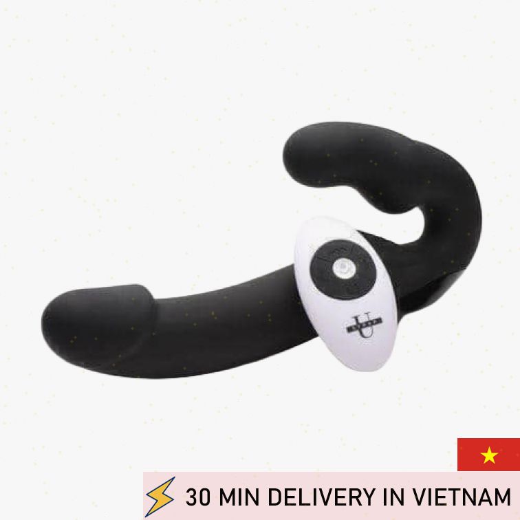 Remote Strapless Strap On Black Ultimate Control 