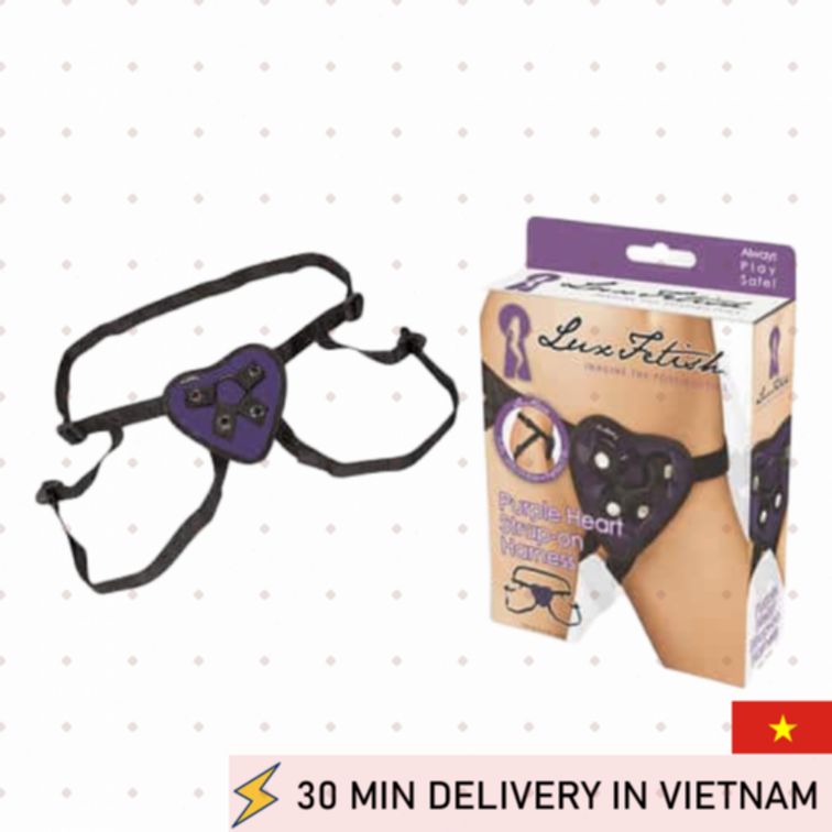 Strapon Panties Purple Heart PVC Sexy Roleplay Wear 