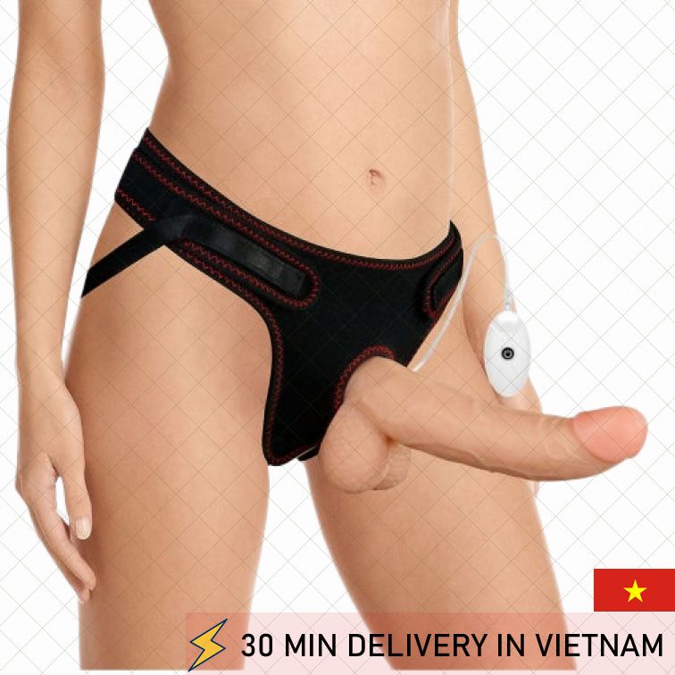 Strap On Dildo Set 8.5 Inch Vibrating Real Feel 