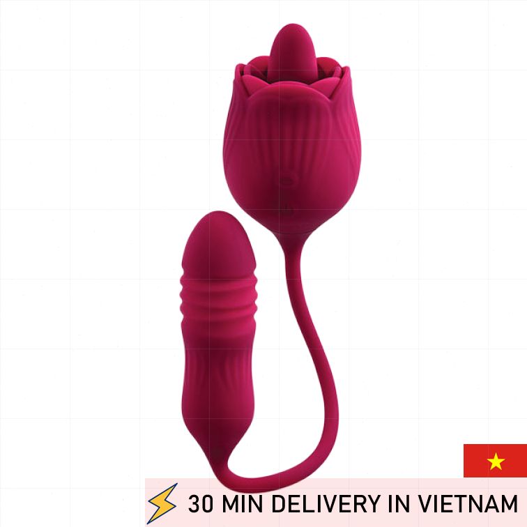 Dual Stimulator Rose Vibrator Couple Pleasure Toy 