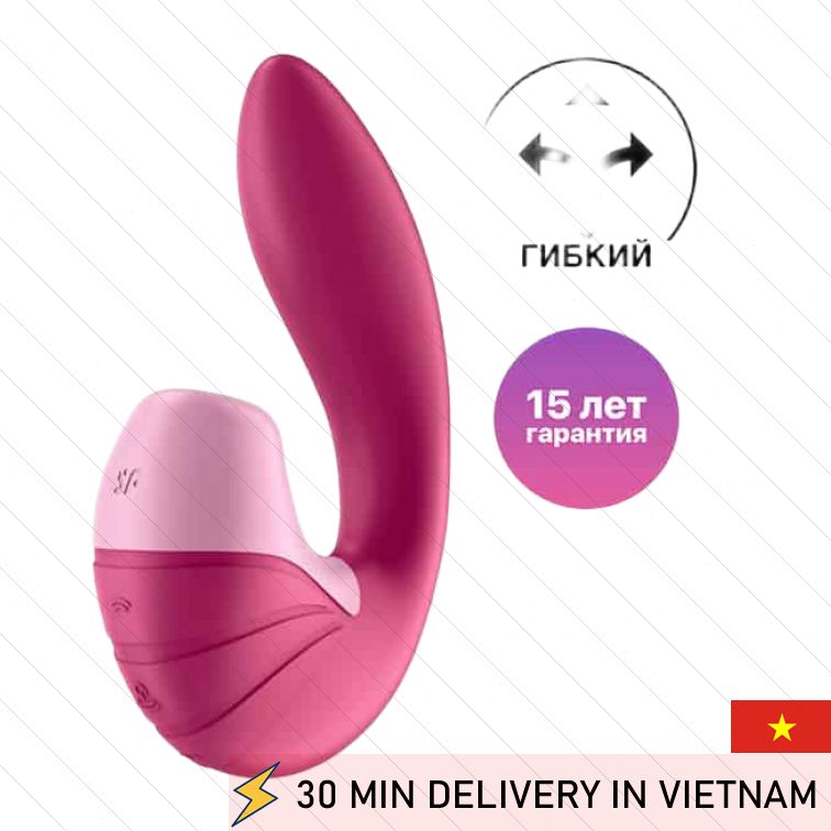 Wave suction vibrator dual stim berry design 