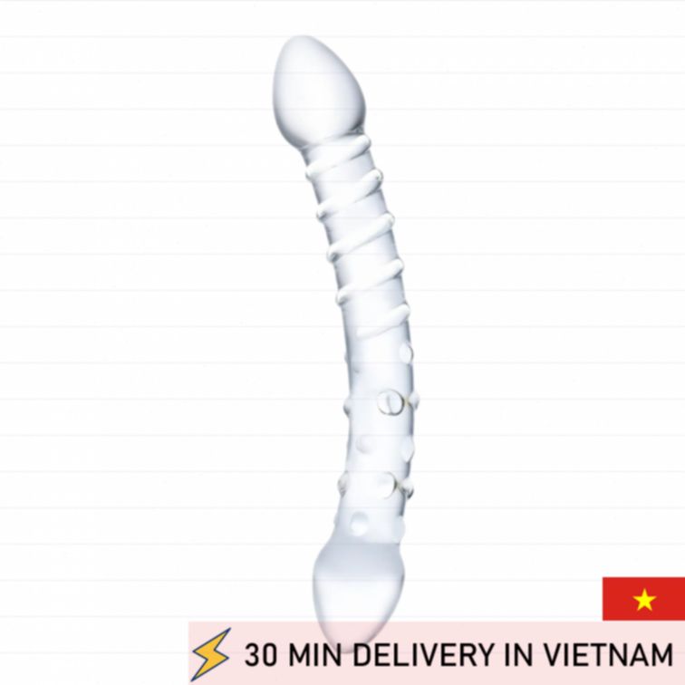 Glass Double End Dildo Smooth Firm Dual Stimulation 