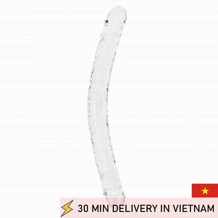 Double Ended Dildo 45cm Transparent Flexible 