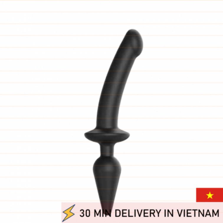 2in1 Strap On Dildo Plug Dual Action Pleasure Device 