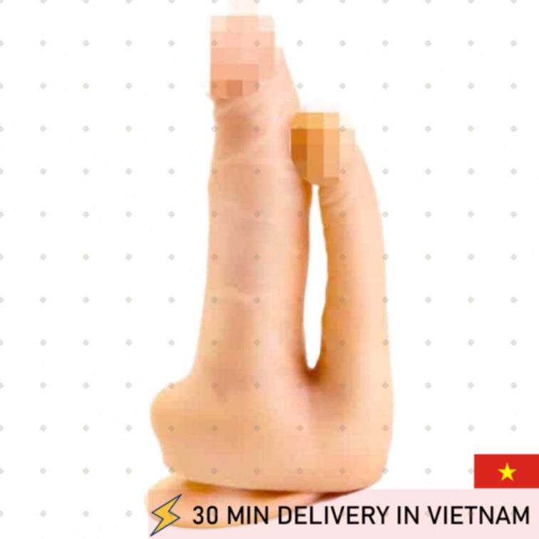 Double Dildo suction base realistic soft feel 