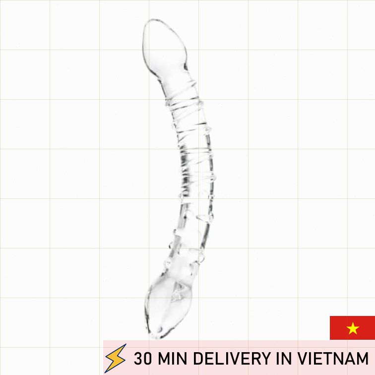 Glass Double Dildo 24cm Transparent Dual End Intense 