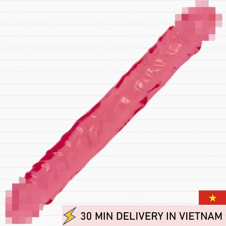Crystal Jellies Double Dong 30cm Pink Flexible 