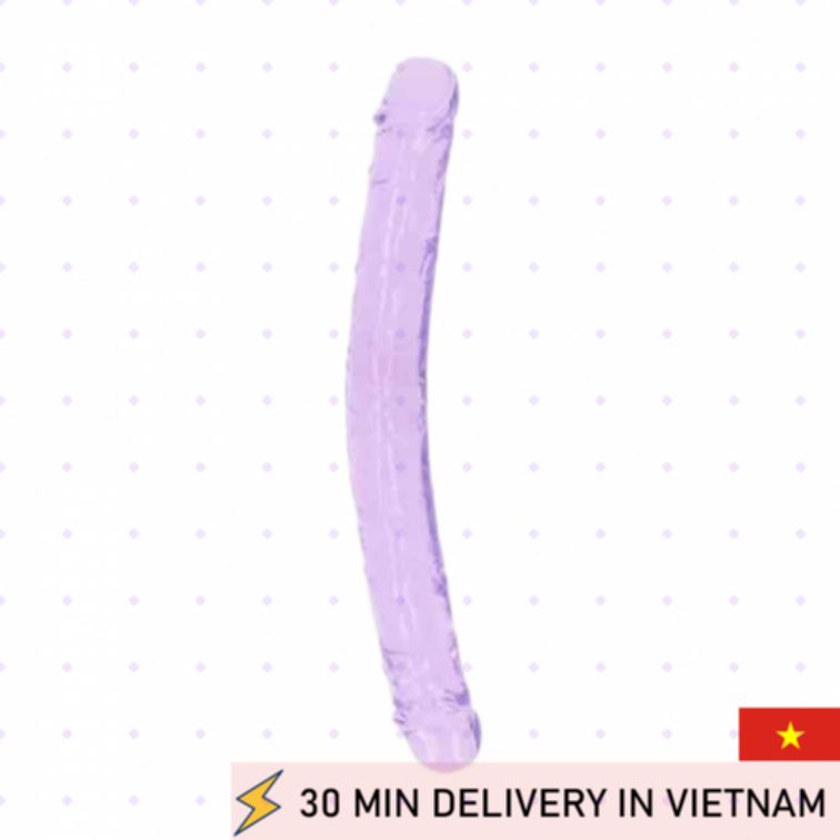 Shots Realrock Double Dildo 34cm Purple Dual Pleasure 